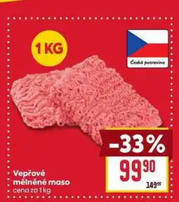 Billa Vepřové mělněné maso cena za 1 kg nabídka