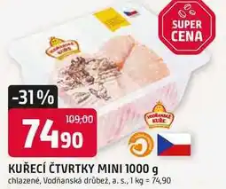 Trefa KUŘECÍ ČTVRTKY MINI 1000 g chlazené nabídka