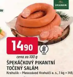 Trefa ŠPEKÁČKOVÝ PIKANTNÍ TOČENÝ SALÁM 100g nabídka