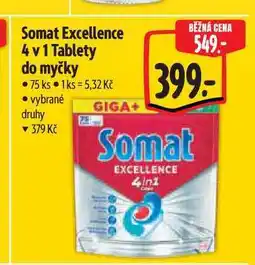 Albert Somat Excellence 4 v 1 Tablety do myčky 75 ks nabídka