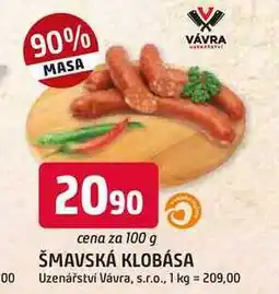 Trefa ŠUMAVSKÁ KLOBÁSA 100g nabídka
