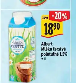 Albert Albert Mléko čerstvé polotučné 1,5% 1 l nabídka