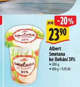 Albert Albert Smetana ke šlehání 31% 200 g nabídka