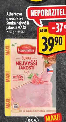 Albert Albertovo uzenářství Šunka nejvyšší jakosti MAXI 100 g nabídka