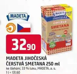 Trefa MADETA JIHOČESKÁ ČERSTVÁ SMETANA 250 ml ke šlehání, 33% tuku nabídka