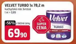 Trefa VELVET TURBO 1x 78,2 m kuchyňská role 3vrstvá nabídka