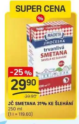 Flop JČ SMETANA 31% KE ŠLEHÁNÍ 250 ml nabídka