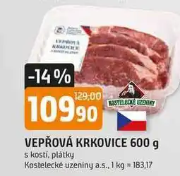 Trefa VEPŘOVÁ KRKOVICE 600 g s kostí, plátky nabídka