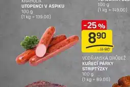 Flop KUŘECÍ PÁRKY STRIPTÝZKY 100 g nabídka