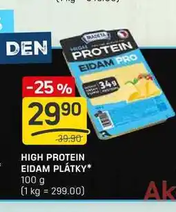Flop HIGH PROTEIN EIDAM PLÁTKY 100 g nabídka
