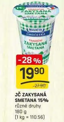 Flop JČ ZAKYSANÁ SMETANA 15% různé druhy 180 g nabídka