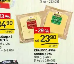 Flop KRALEVIC 45%. GOUDA 48% 100 g, plátky nabídka