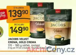 Flop JACOBS VELVET CREMA, GOLD CREMA 170 - 180 g sáček, instant nabídka