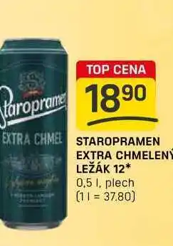 Flop STAROPRAMEN EXTRA CHMELENY LEŽÁK 12 0,5 1, plech nabídka
