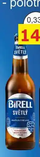 BENE Nápoje Radegast Birell světlý, nealkoholické pivo 0.33l nabídka