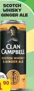 BENE Nápoje CLAN CAMPBELL SCOTCH WHISKY & GINGER ALE 0,25L míchaný drink nabídka