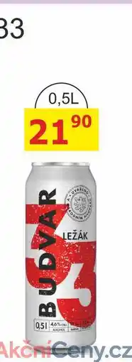 BENE Nápoje BUDVAR 33 světlý ležák 0,5L plechovka nabídka