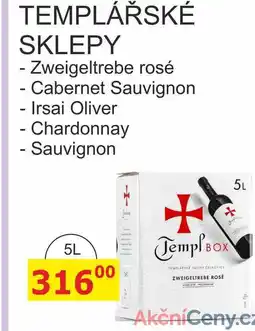 BENE Nápoje TEMPLÁŘSKÉ SKLEPY - Zweigeltrebe rosé Templ Box 5L nabídka