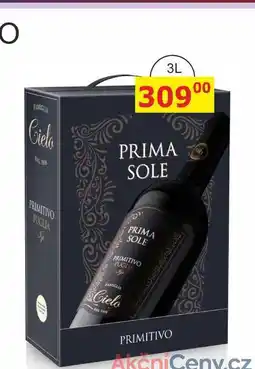 BENE Nápoje PRIMASOLE PRIMITIVO - ITÁLIE - víno červené - polosuché 0,75L PRIMA SOLE PRIMITIVO PUGLIA 3l nabídka