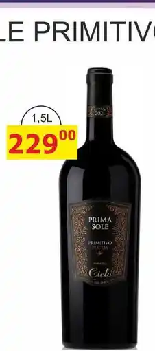 BENE Nápoje PRIMASOLE PRIMITIVO - ITÁLIE - víno červené - polosuché 0,75L PRIMA SOLE PRIMITIVO PUGLIA nabídka