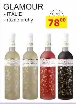 BENE Nápoje GLAMOUR - ITÁLIE - různé druhy 0,75L nabídka