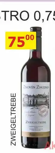 BENE Nápoje ZNOVÍN ZNOJMO 0,75l ZWEIGELTREBE nabídka