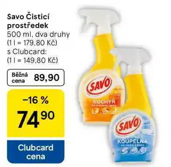 Tesco Savo Čisticí prostředek, 500 ml, dva druhy nabídka