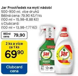 Tesco Jar Prostředek na mytí nádobí, 500-900 ml, více druhů nabídka
