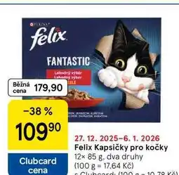 Tesco Felix Kapsičky pro kočky, 12x 85 g, dva druhy nabídka