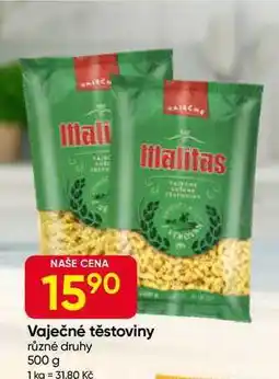 Hruška Malitas Vaječné těstoviny různé druhy 500 g nabídka