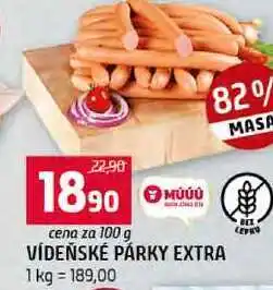 Terno VÍDEŇSKÉ PÁRKY EXTRA 100g nabídka
