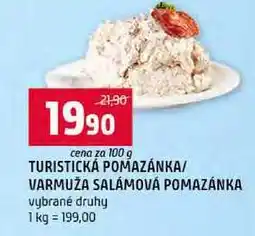 Terno TURISTICKÁ POMAZÁNKA VARMUŽA SALÁMOVÁ POMAZÁNKA vybrané druhy 100g nabídka