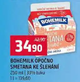 Terno BOHEMILK OPOČNO SMETANA KE ŠLEHÁNÍ 250 ml 33% tuku nabídka
