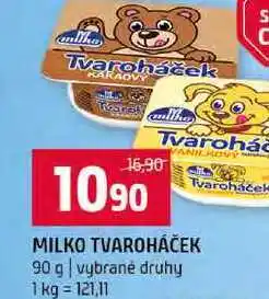 Terno MILKO TVAROHÁČEK 90 g vybrané druhy nabídka