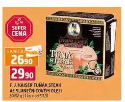 Terno F. J. KAISER TUŇÁK STEAK VE SLUNEČNICOVÉM OLEJI 80/52 g nabídka
