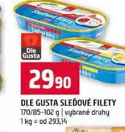 Terno DLE GUSTA SLEDOVÉ FILETY 170/85-102 g vybrané druhy nabídka
