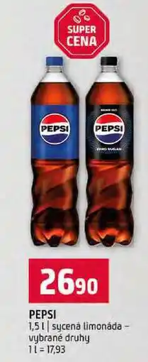 Terno PEPSI 1,5l sycenȧ limonáda vybrané druhy nabídka