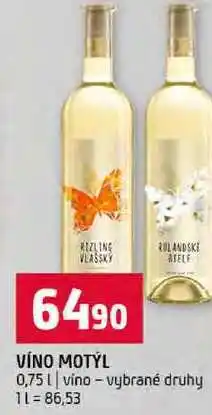 Terno VÍNO MOTÝL 0,75l vino vybrané druhy nabídka
