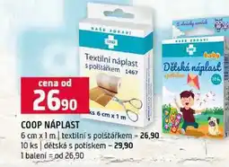 Terno COOP NÁPLAST textilní s polštářkem 10 ks dětská s potiskem nabídka