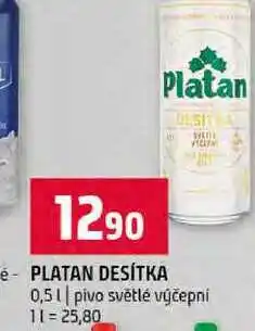 Terno PLATAN DESÍTKA 0,5l pivo světlé výčepní nabídka