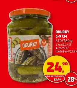 Penny Market OKURKY 6-9 CM, 670 g nabídka