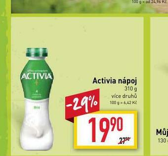 Billa Activia nápoj nabídka