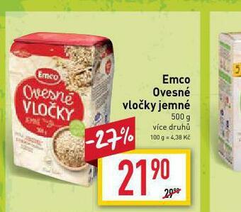 Billa Emco ovesné vločky jemné nabídka