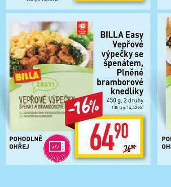 Billa Billa easy plněné bramborové knedlíky nabídka