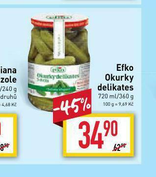 Billa Efko okurky delikates nabídka