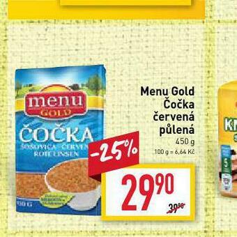 Billa Menu gold čočka červená půlená nabídka