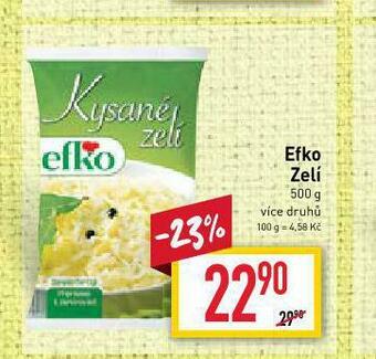 Billa Efko zelí nabídka