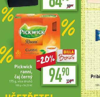 Billa Pickwick čaj nabídka