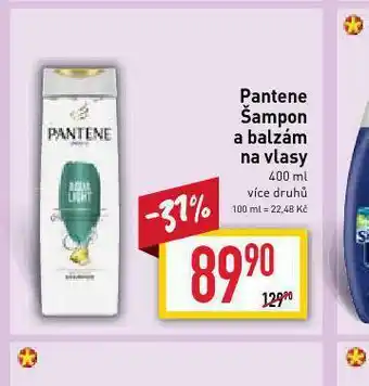 Billa Pantene šampon, balzám nabídka