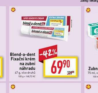 Billa Blend a dent fixační krém na zubní náhradu nabídka